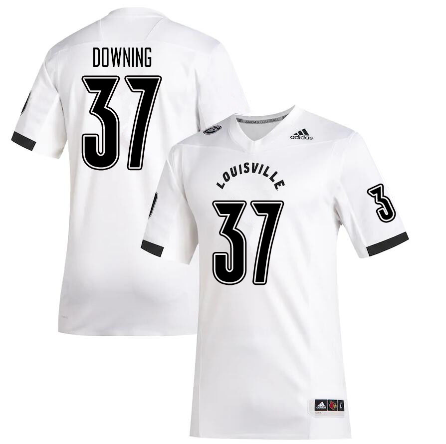 Men #37 Isiah Downing Louisville Cardinals College Football Jerseys Sale-White - Click Image to Close